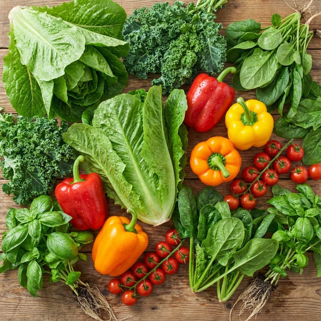Bountiful Harvest of Hydroponic Vegetables
